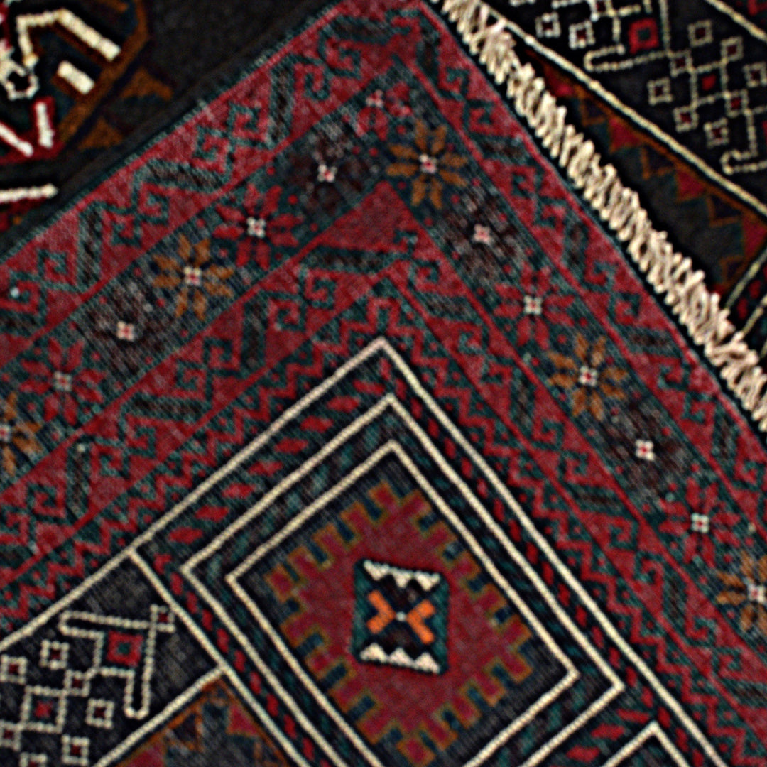Afghan Prayer Rug 3' 0" x 4' 6" Hand-Knotted border