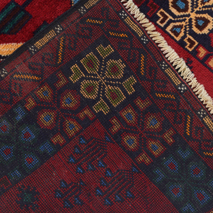 Afghan Baluchi Rug 3' 0" x 4' 8" Hand-Knotted border