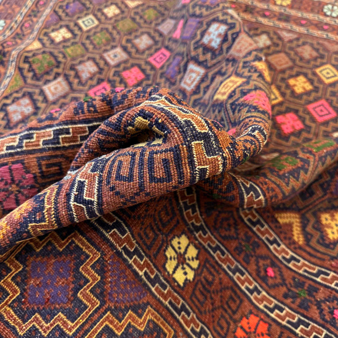 Afghan Kilim Rug 5' 3" x 7' 4" Flat-Weave | No. AL84690