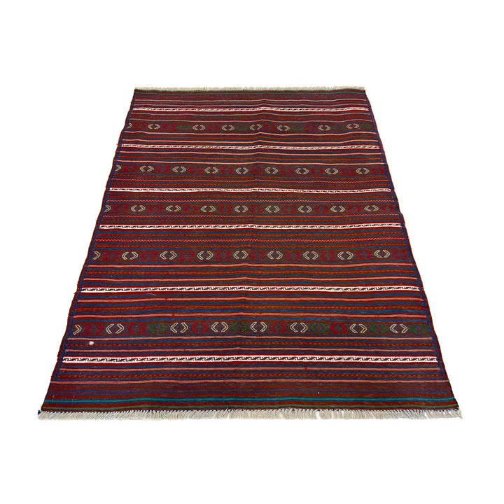Afghan Laghari Rug 3' 3" x 4' 5" Flat-Weave detail