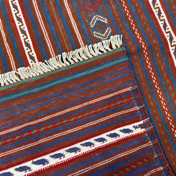Afghan Kilim Rug 3' 3" x 4' 5" Flat-Weave field