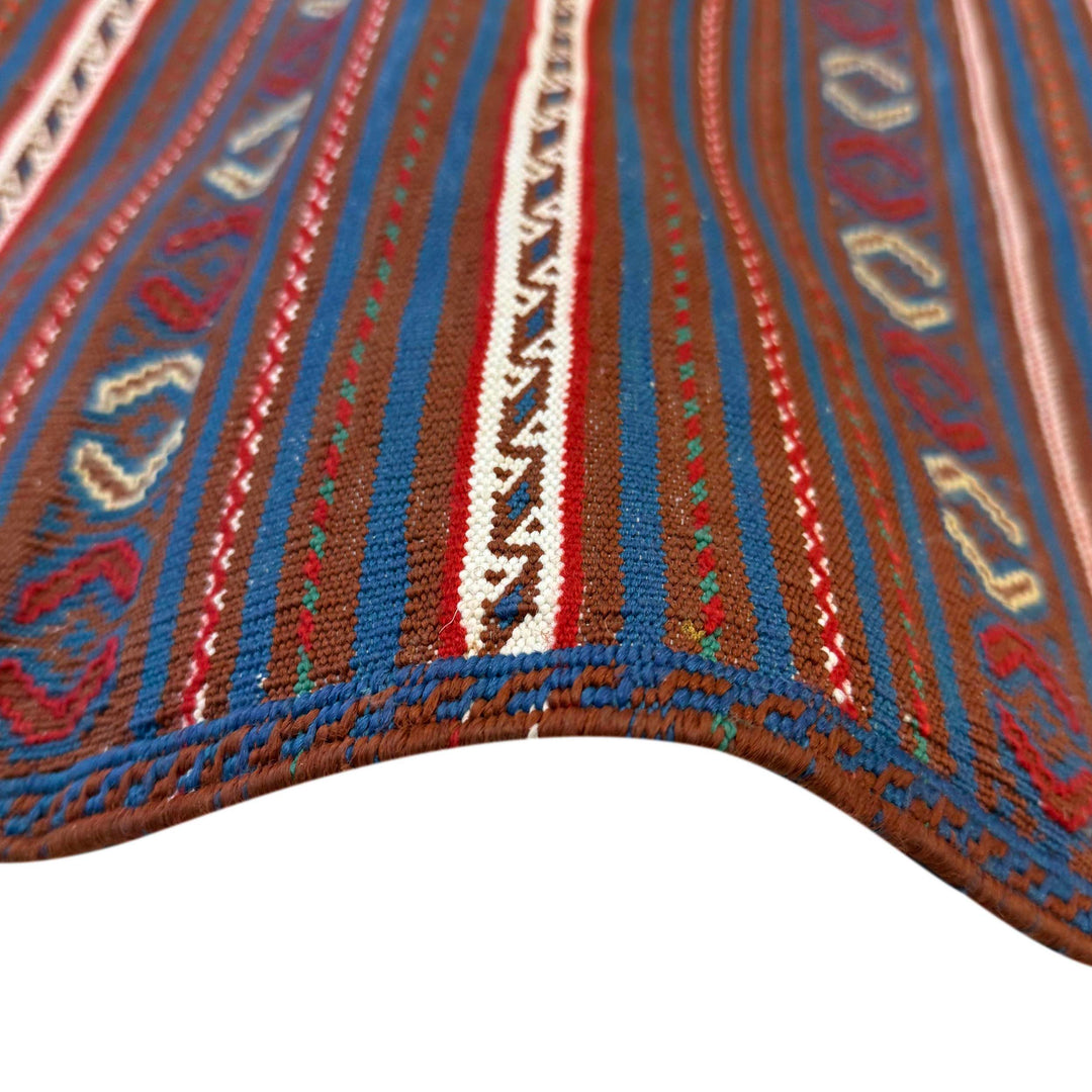 Afghan Kilim Rug 3' 3" x 4' 5" Flat-Weave texture