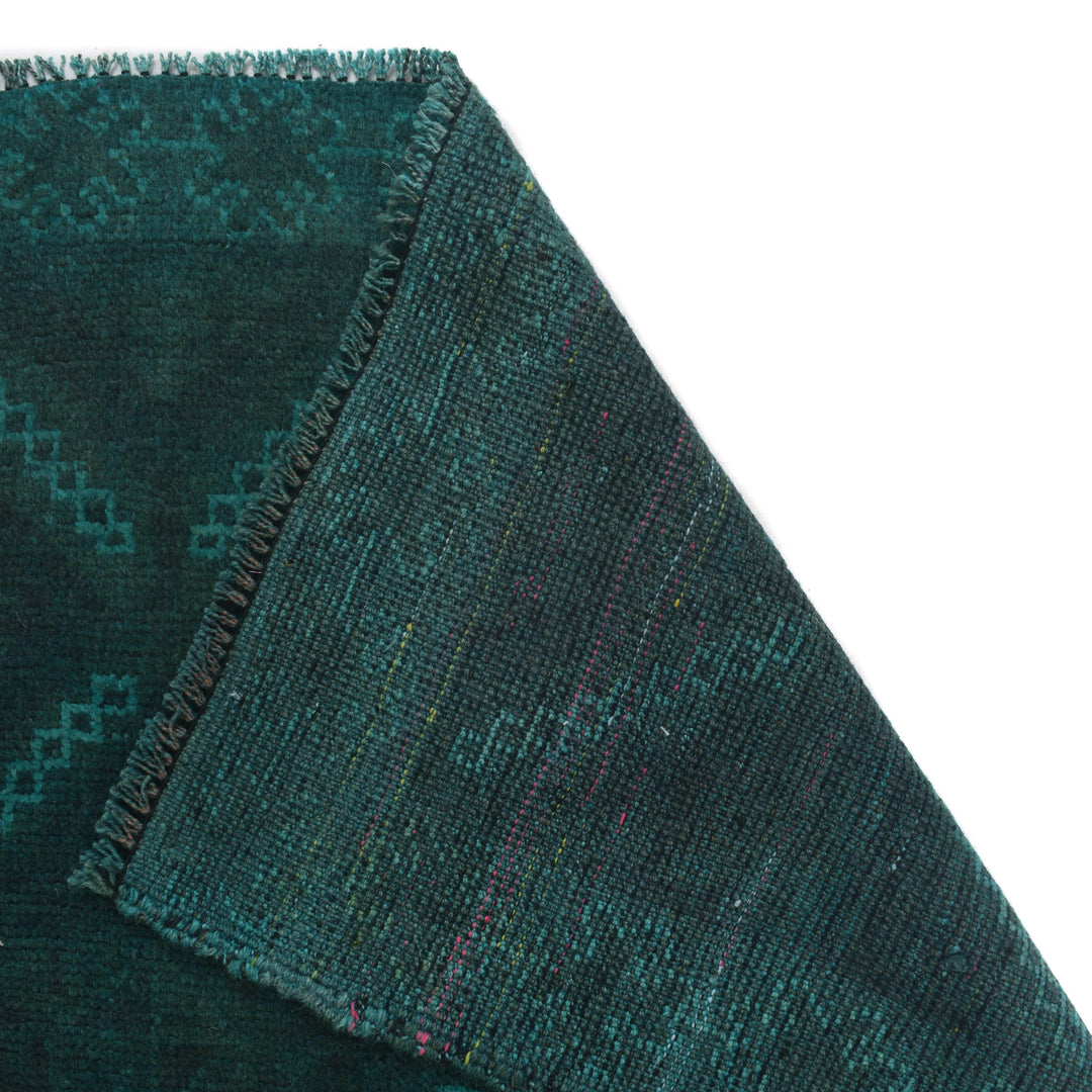 Blue Pakistani Overdyed Rug 2' 8" x 4' 3" Hand-Knotted pattern