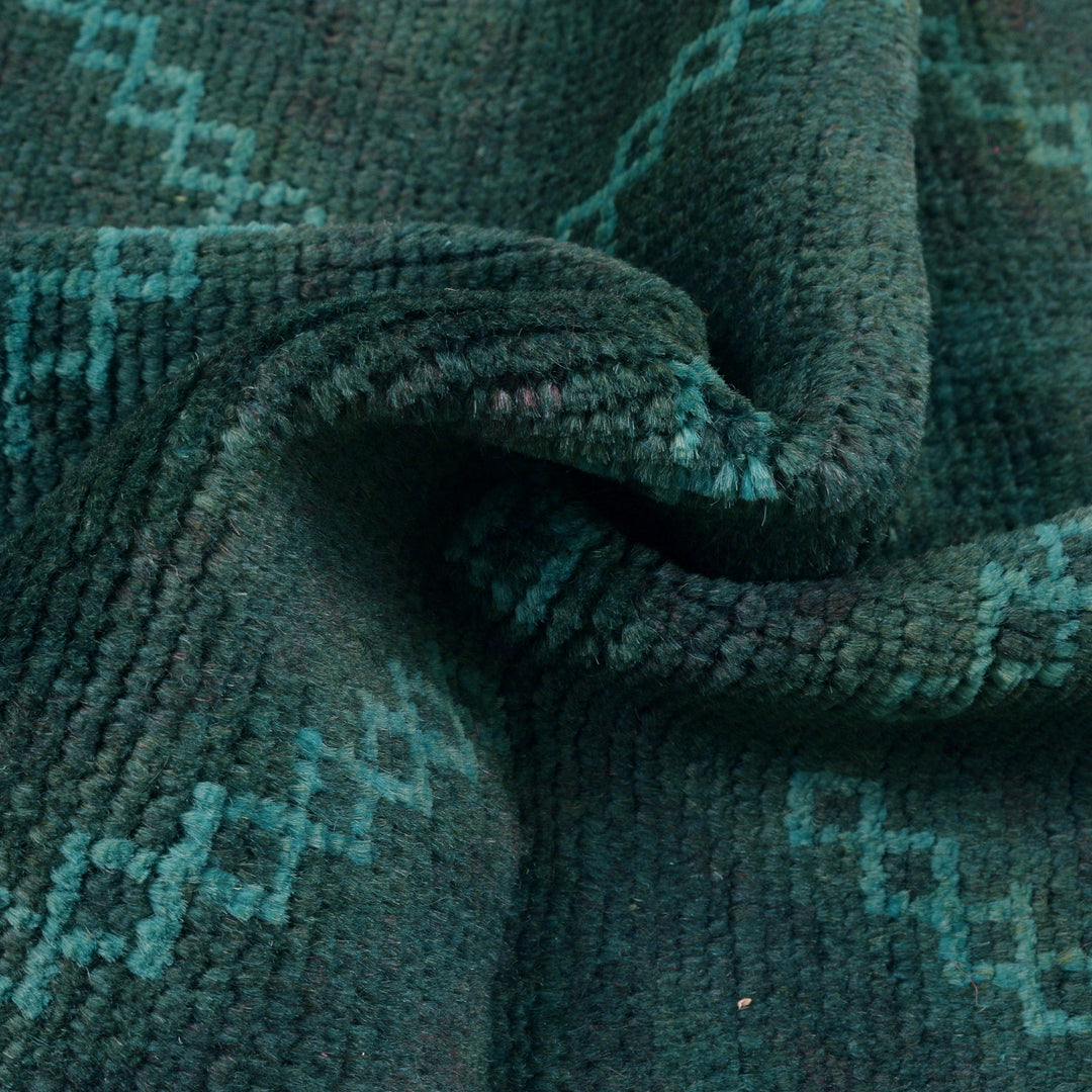 Blue Pakistani Overdyed Rug 2' 8" x 4' 3" Hand-Knotted field