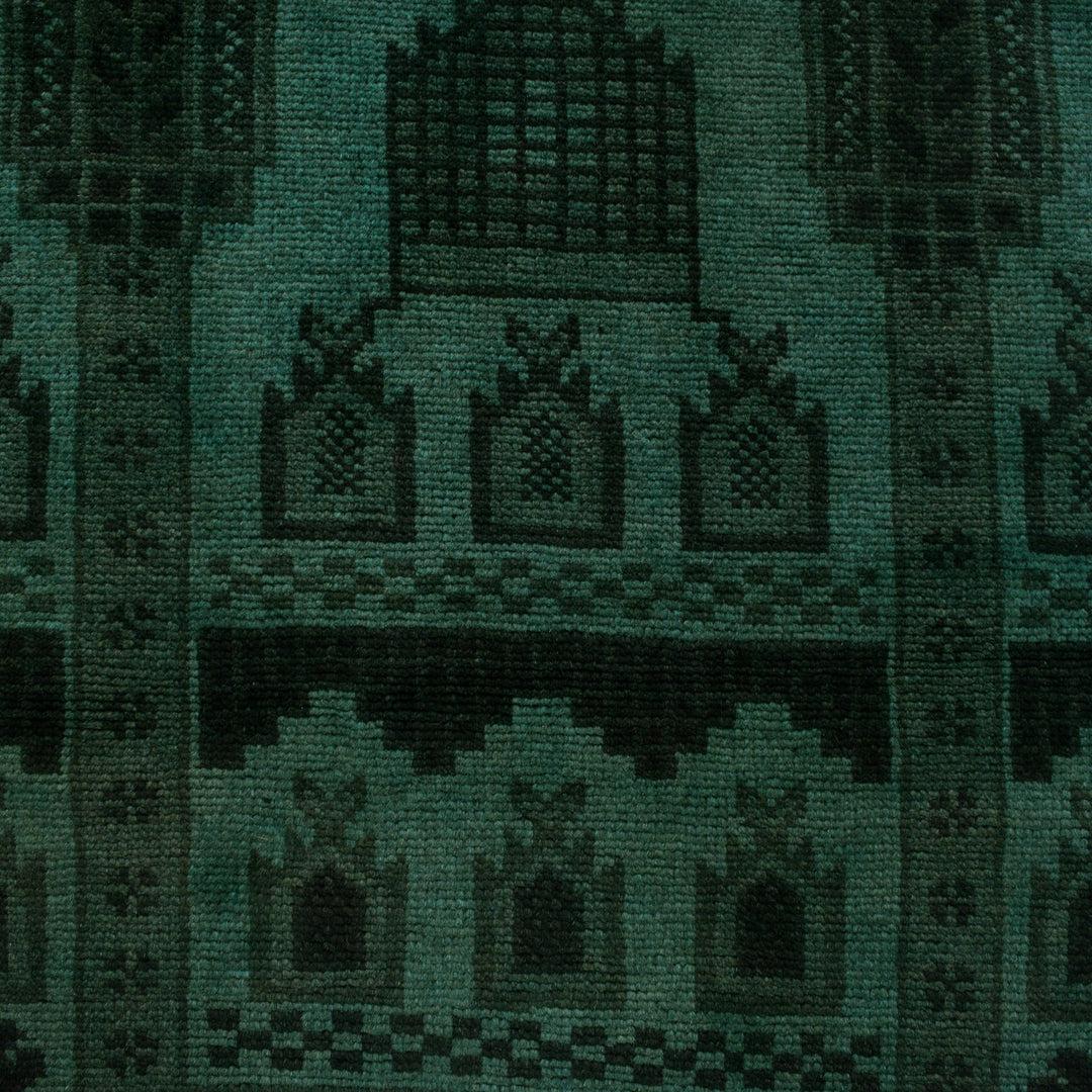 Green Overdyed Prayer Area Rug 2' 10" x 4' 5" - No. AL28175