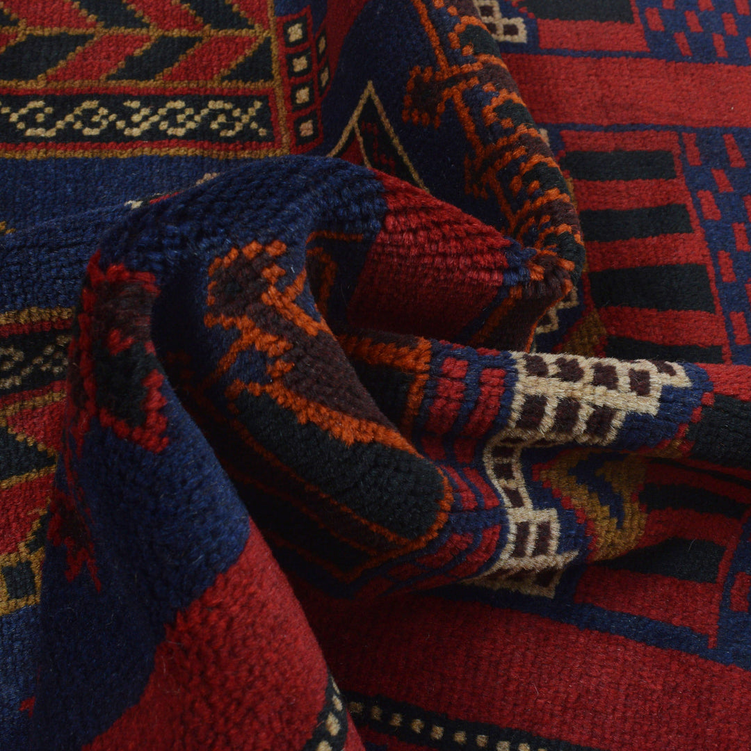 Afghan Prayer Rug 3' 1" x 4' 6" Hand-Knotted field