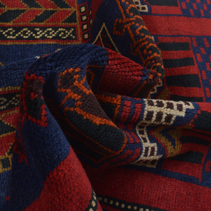 Afghan Prayer Rug 3' 1" x 4' 6" Hand-Knotted field
