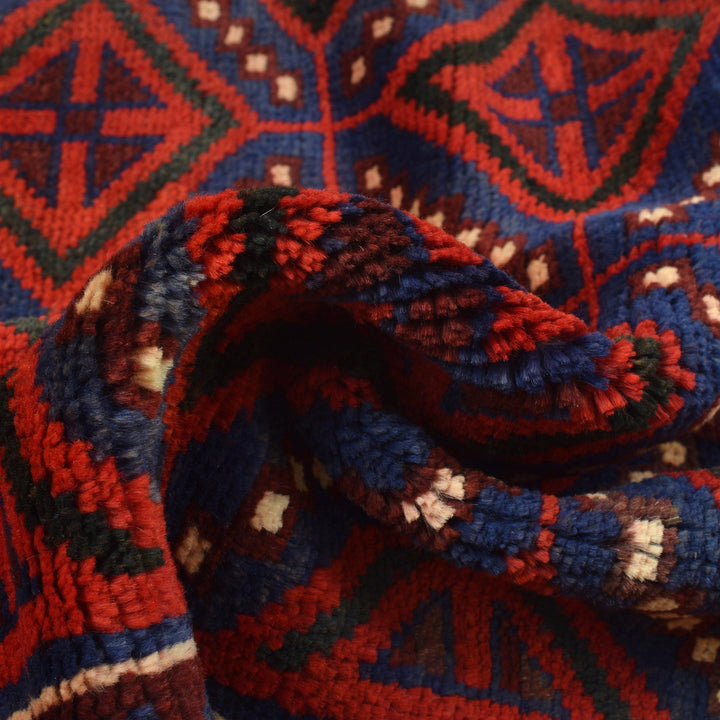 Afghan Baluchi Rug 2' 11" x 4' 8" Hand-Knotted field