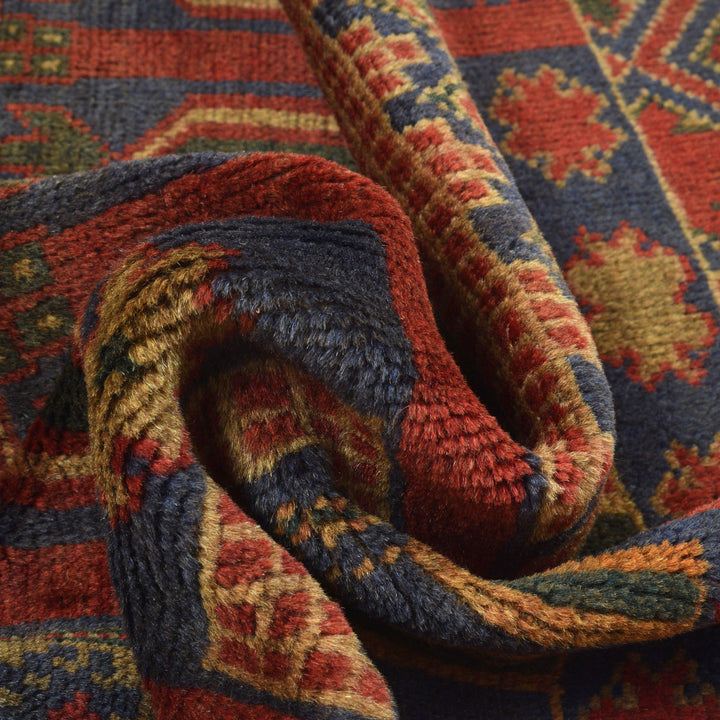 Afghan Prayer Rug 3' 0" x 4' 8" Hand-Knotted field