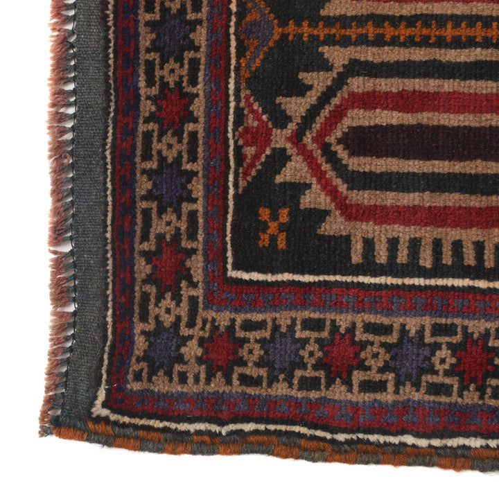 Afghan Prayer Rug 2' 9" x 4' 10" Hand-Knotted view