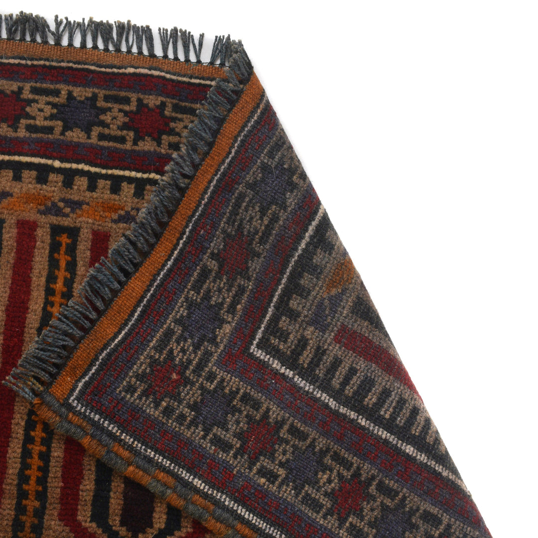 Afghan Prayer Rug 2' 9" x 4' 10" Hand-Knotted pattern