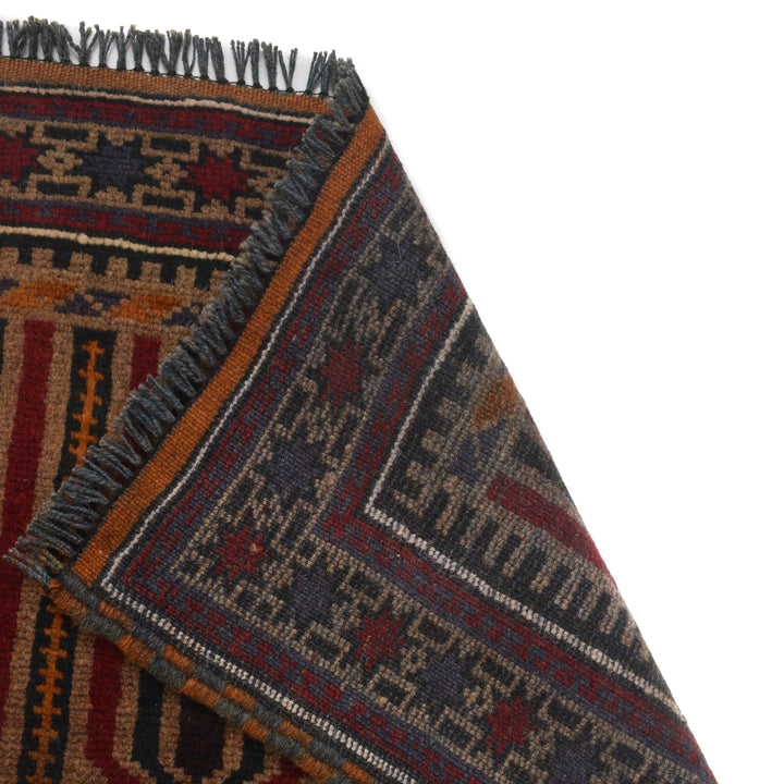 Afghan Prayer Rug 2' 9" x 4' 10" Hand-Knotted pattern