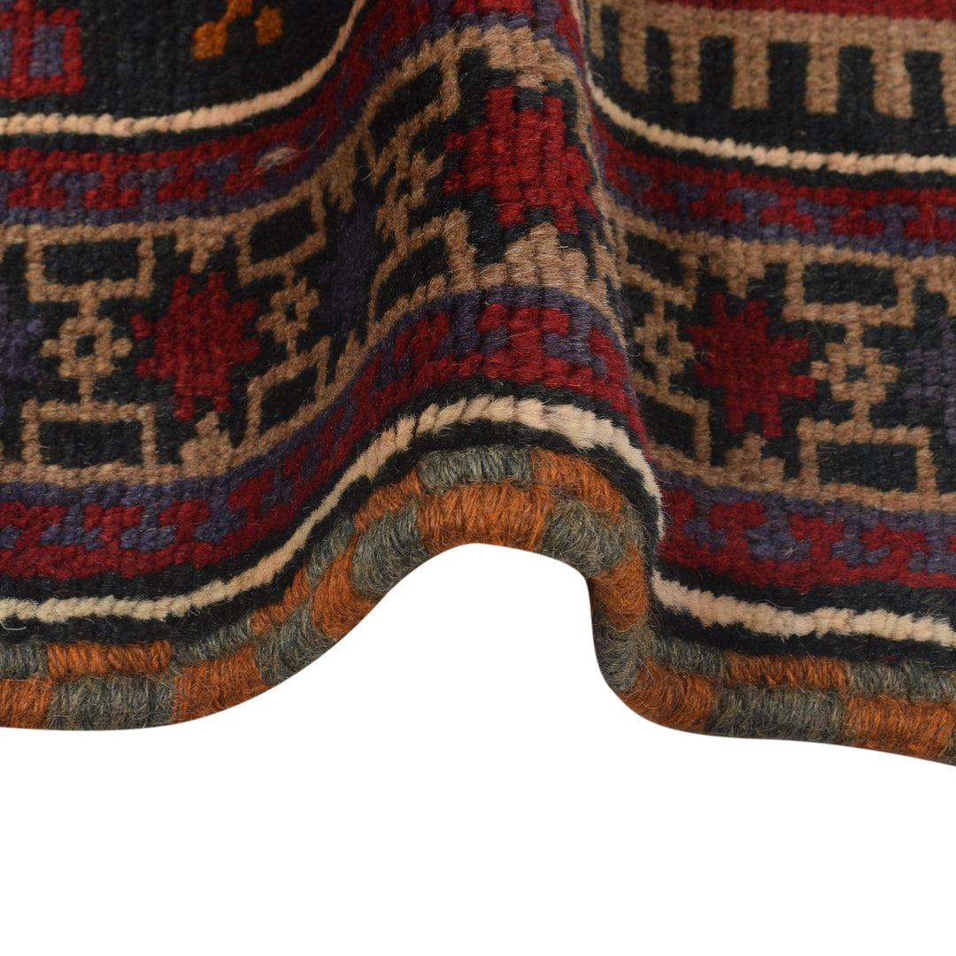 Afghan Prayer Rug 2' 9" x 4' 10" Hand-Knotted border