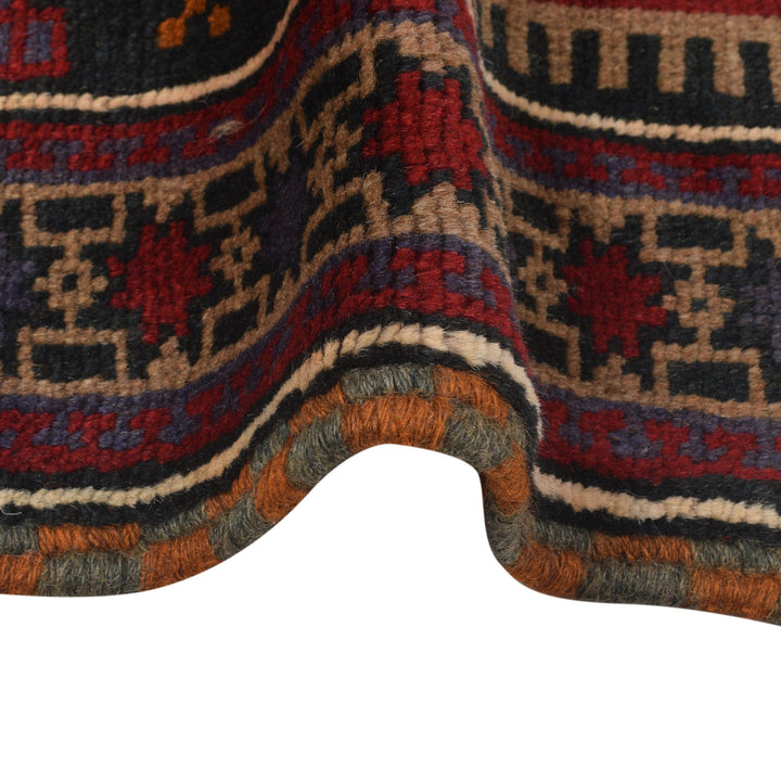 Afghan Prayer Rug 2' 9" x 4' 10" Hand-Knotted border
