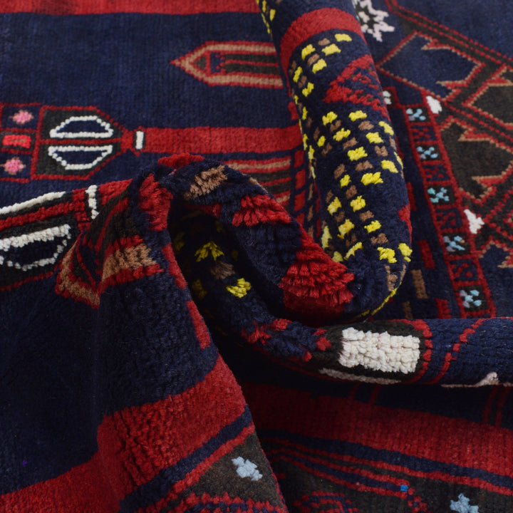 Afghan Prayer Rug 3' 1" x 4' 11" Hand-Knotted field