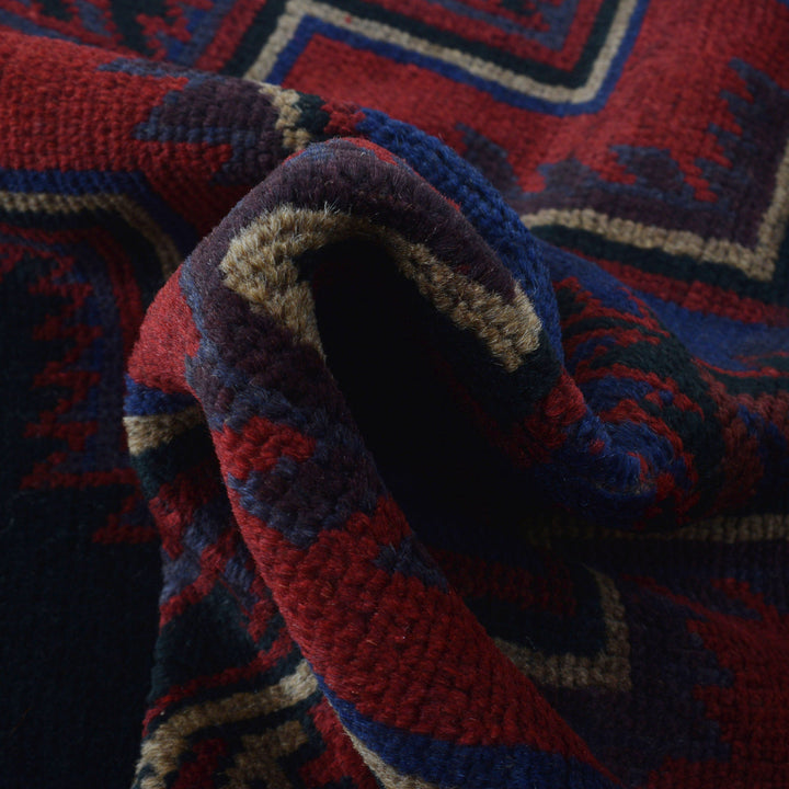 Afghan Baluchi Rug 2' 10" x 4' 9" Hand-Knotted field