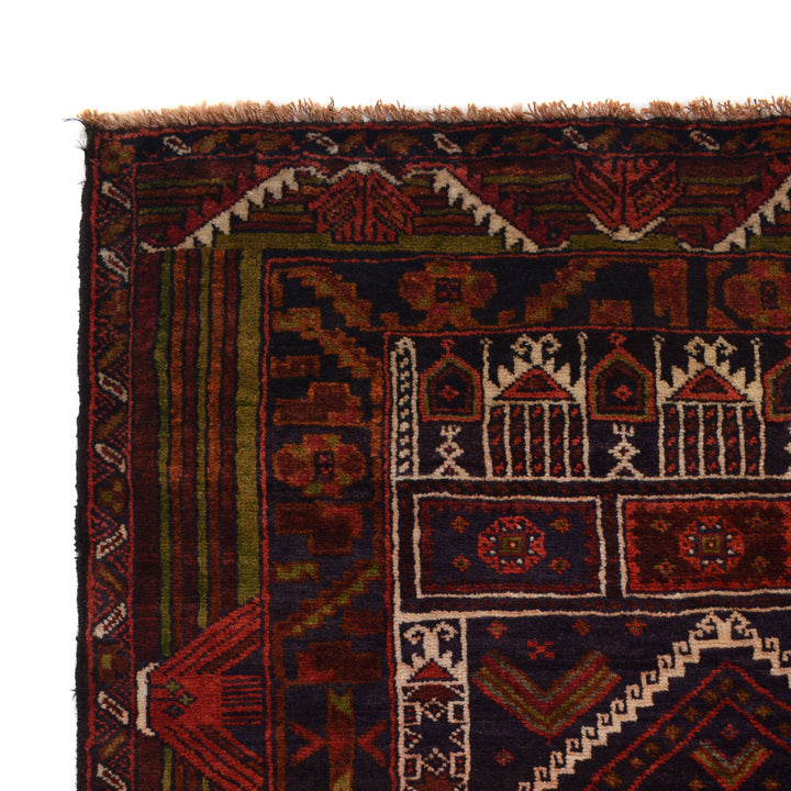 Afghan Prayer Rug 2' 11" x 5' 2" Hand-Knotted view