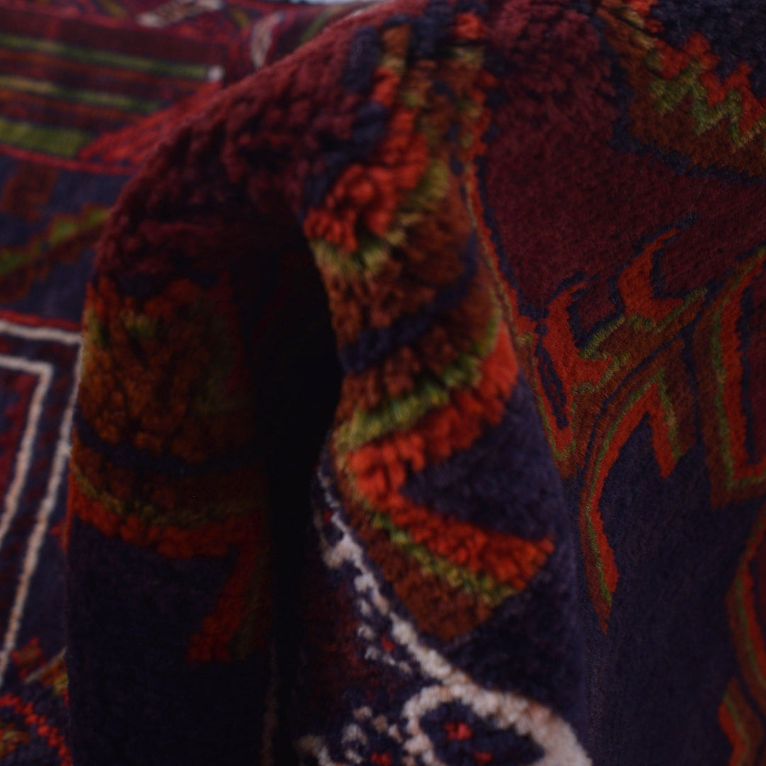Afghan Prayer Rug 2' 11" x 5' 2" Hand-Knotted field