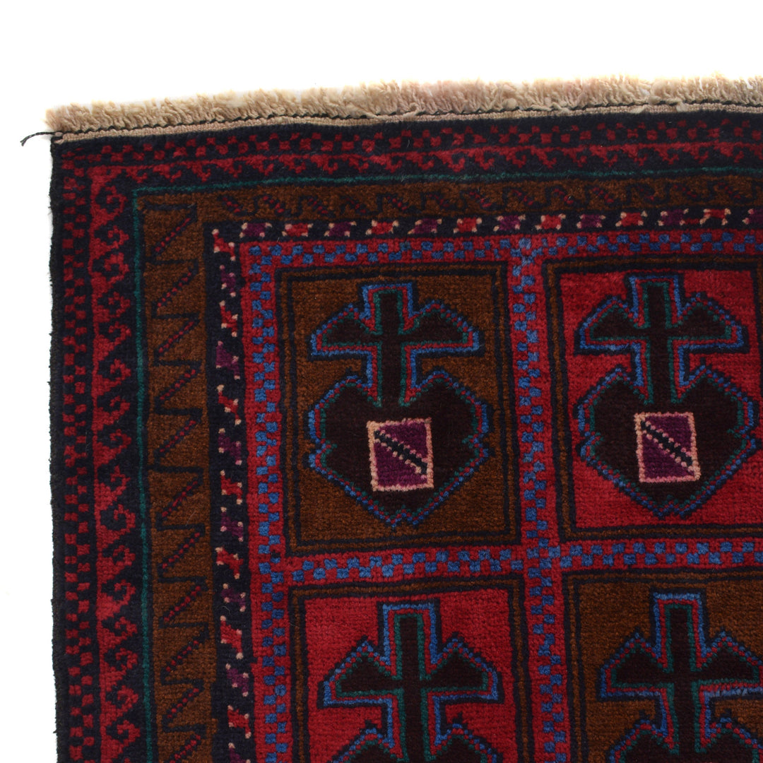Afghan Baluchi Rug 2'11" x 4'9" Hand-Knotted view