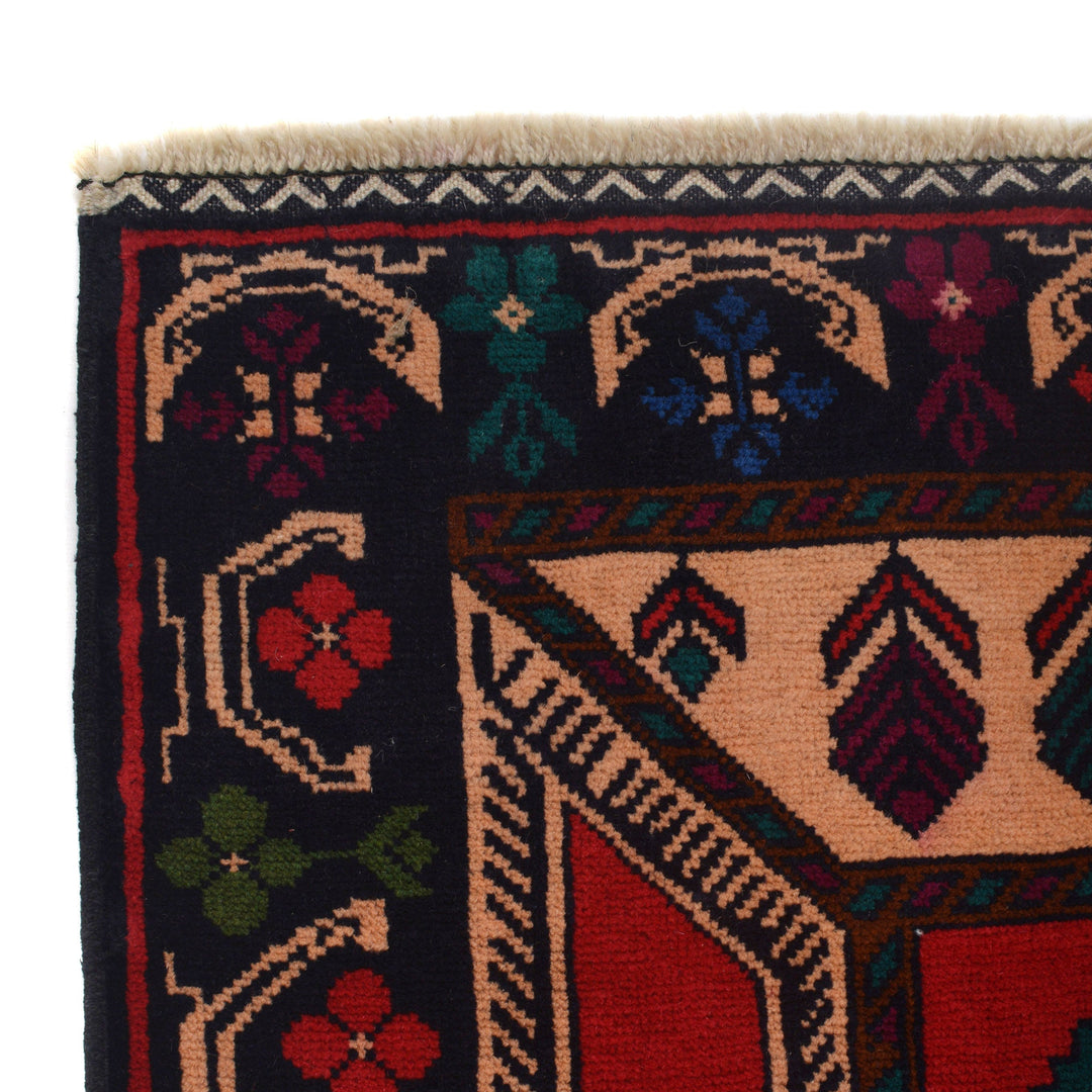Afghan Prayer Rug 2' 9" x 4' 9" Hand-Knotted view