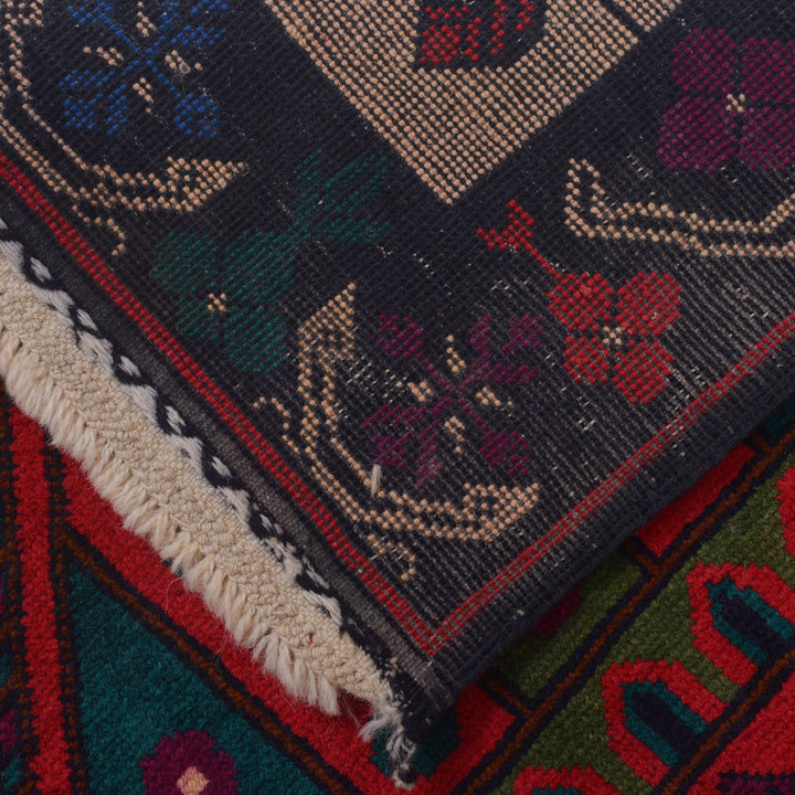 Afghan Prayer Rug 2' 9" x 4' 9" Hand-Knotted pattern