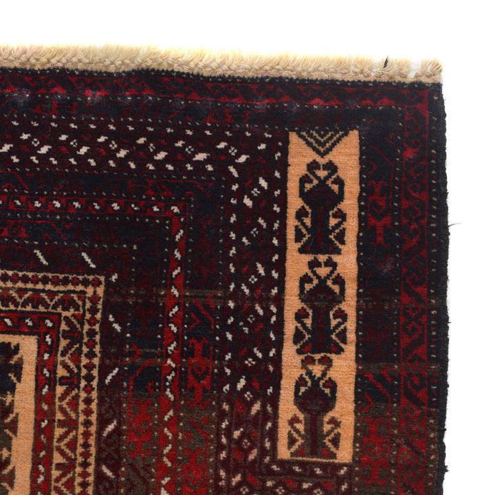 Afghan Prayer Rug 2'11" x 4'4" Hand-Knotted view