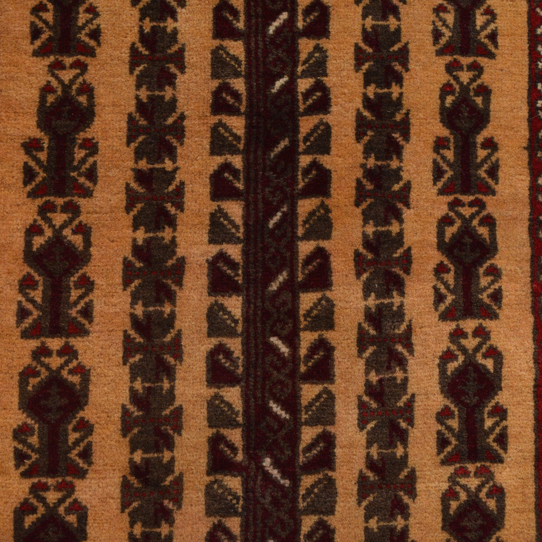 Afghan Prayer Rug 2'11" x 4'4" Hand-Knotted close-up