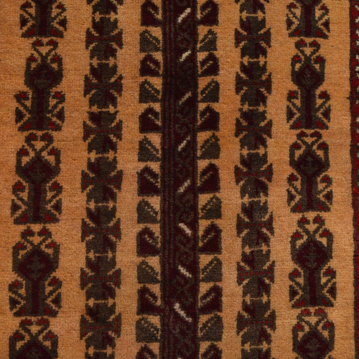 Afghan Prayer Rug 2'11" x 4'4" Hand-Knotted close-up
