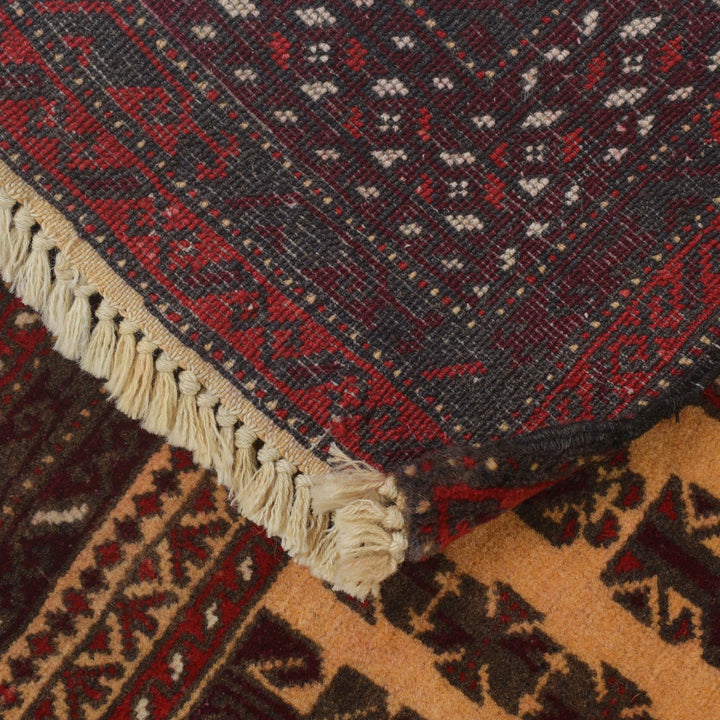 Afghan Prayer Rug 2'11" x 4'4" Hand-Knotted pattern