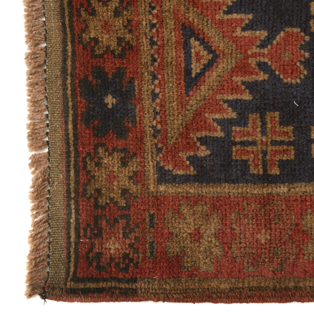 Afghan Baluchi Rug 3' 1" x 4' 8" Hand-Knotted view