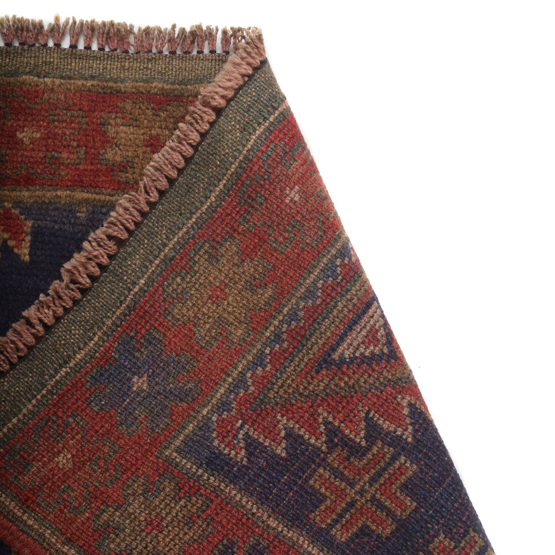 Afghan Baluchi Rug 3' 1" x 4' 8" Hand-Knotted pattern