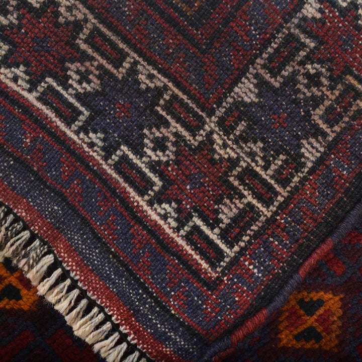 Afghan Baluchi Rug 3' 1" x 4' 10" Hand-Knotted pattern