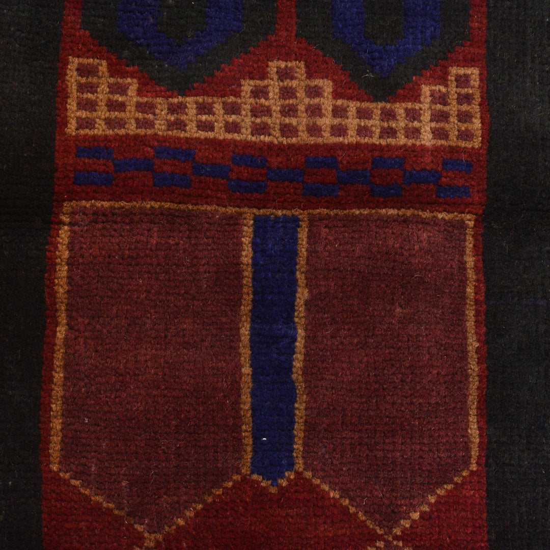 Afghan Prayer Rug 3' 1" x 4' 9" Hand-Knotted | No. AL44012