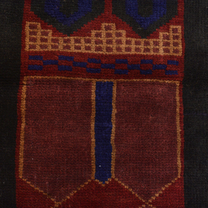 Afghan Prayer Rug 3' 1" x 4' 9" Hand-Knotted | No. AL44012