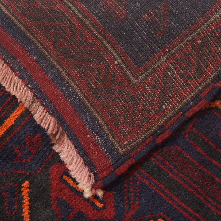 Afghan Baluchi Rug 2' 10" x 4' 9" Hand-Knotted pattern