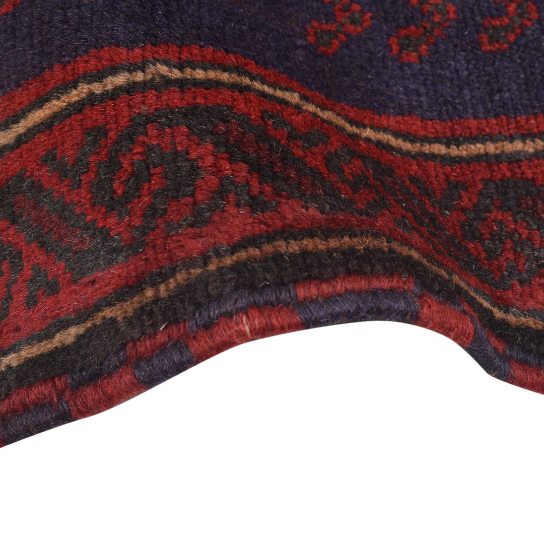 Afghan Baluchi Rug 2' 10" x 4' 9" Hand-Knotted border