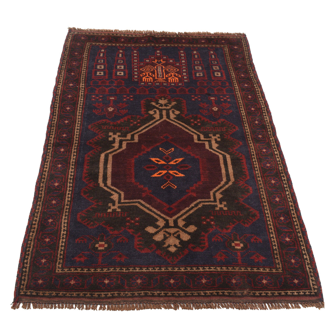 Afghan Prayer Rug 2' 11" x 4' 8" Hand-Knotted | No. AL49847