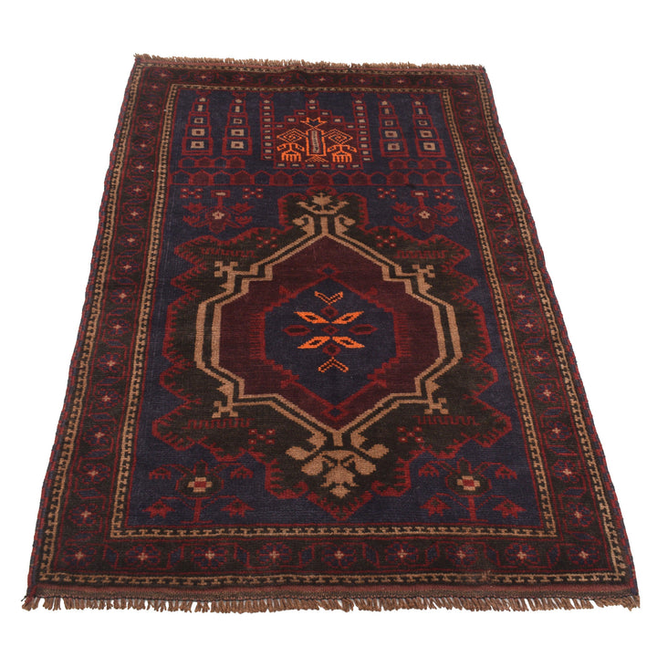 Afghan Prayer Rug 2' 11" x 4' 8" Hand-Knotted | No. AL49847