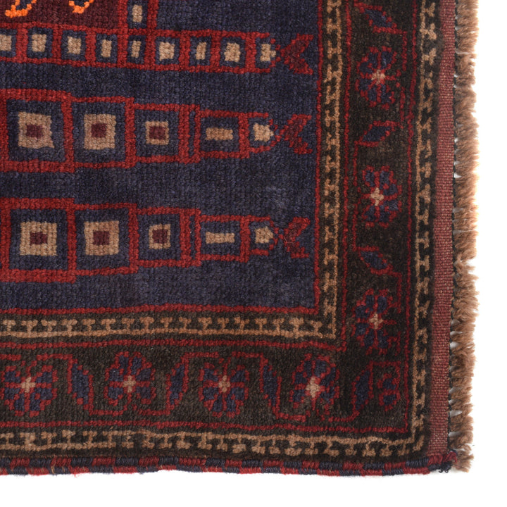 Afghan Prayer Rug 2' 11" x 4' 8" Hand-Knotted | No. AL49847