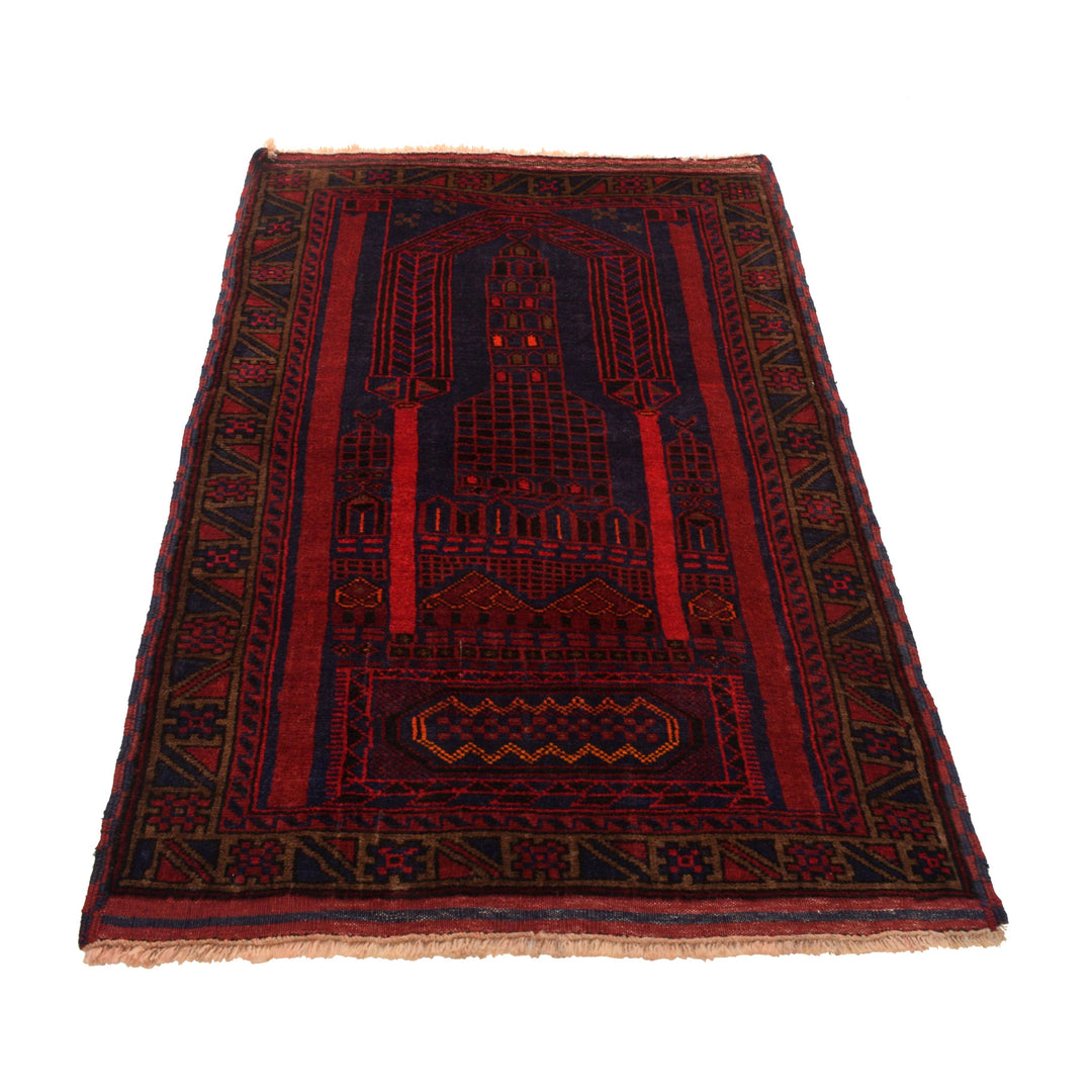 Afghan Prayer Rug 3' 1" x 4' 9" Hand-Knotted | No. AL47074
