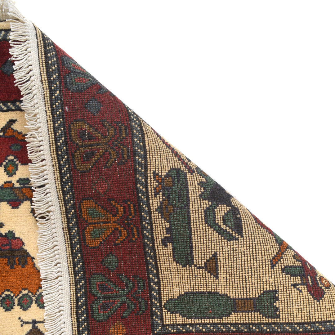 Handcrafted Afghan War Rug 2' 7" x 4' 1" - No. AL53725