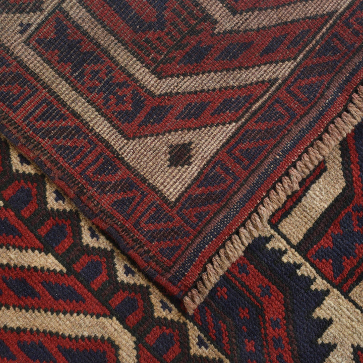 Afghan Prayer Rug 2' 9" x 4' 9" Hand-Knotted pattern