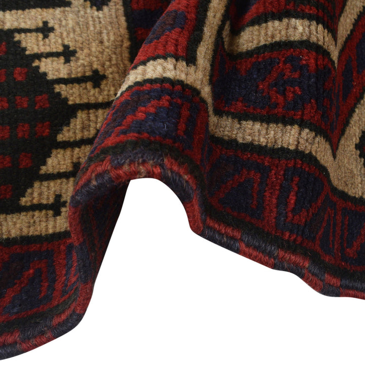 Afghan Prayer Rug 2' 9" x 4' 9" Hand-Knotted border