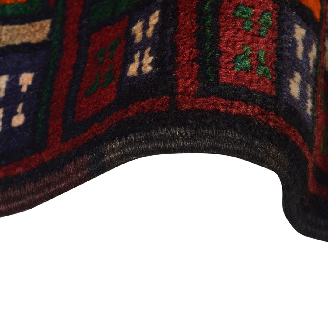 Red Afghan Prayer Rug 2' 6" x 4' 8" Hand-Knotted border