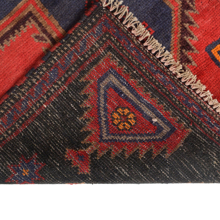 Afghan Baluchi Rug 3' 2" x 4' 11" Hand-Knotted pattern