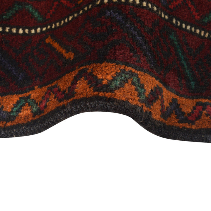 Orange Afghan Baluchi Rug 3' 11" x 6' 7" Hand-Knotted border