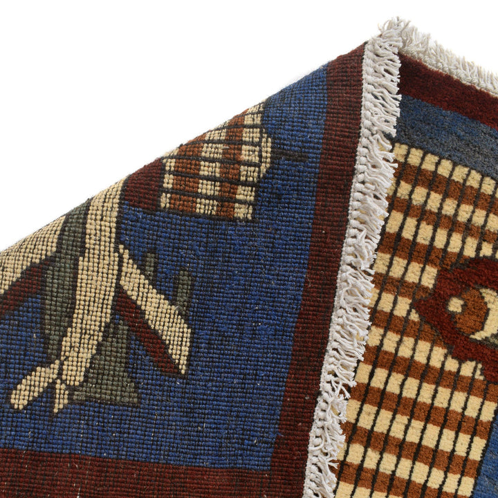 Handmade Afghan War Area Rug 2' 7" x 4' 3" - No. AL63198