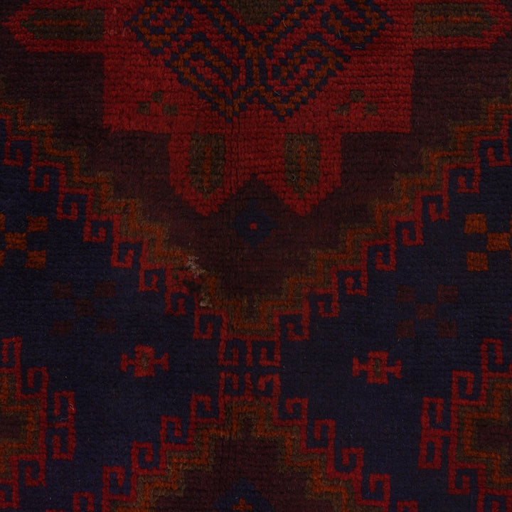 Afghan Prayer Rug 3' 0" x 4' 8" Hand-Knotted close-up