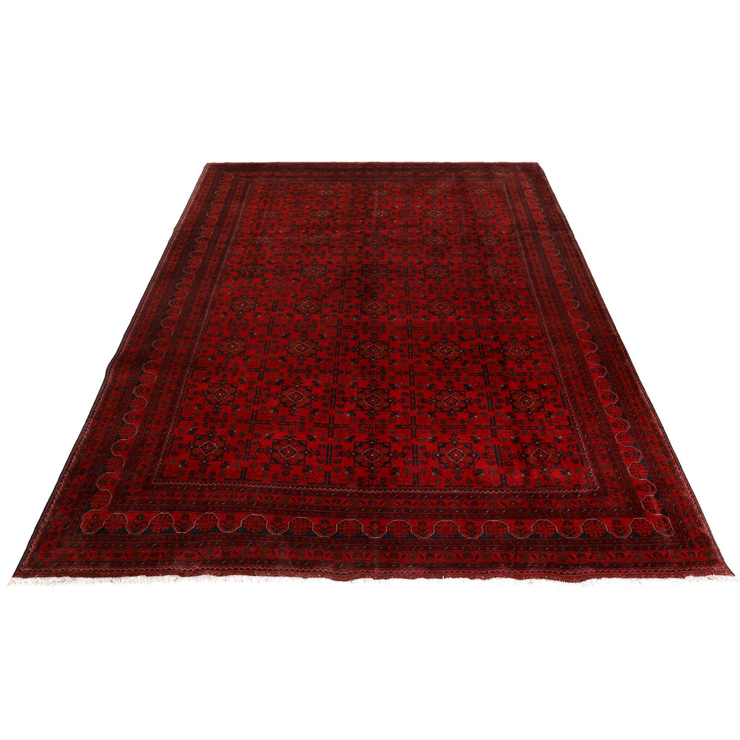 Red Afghan Khal Mohammadi Rug 8' 3" x 11' 4" Hand-Knotted detail