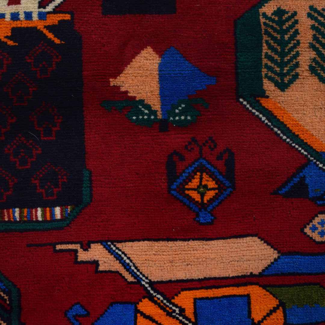 Red Baluchi Rug 3' 4" x 4' 9" - No. AL33321